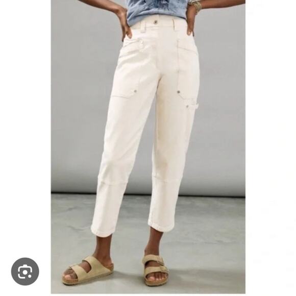 Mauve Anthropologie Ivory Turner Utility Cargo Pants - Picture 1 of 8